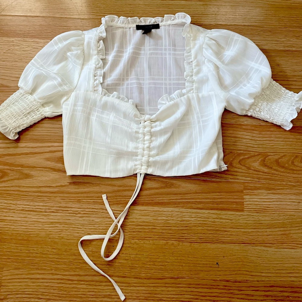 Forever 21 cream synch crop
